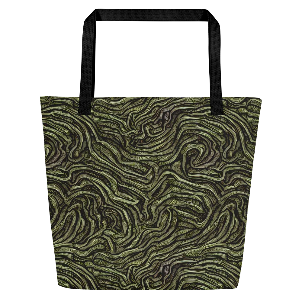 Moss Current on Large Tote Bag W/ Pocket — Front