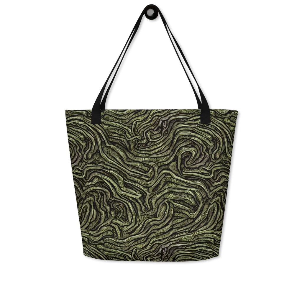 Moss Current on Large Tote Bag W/ Pocket — Front