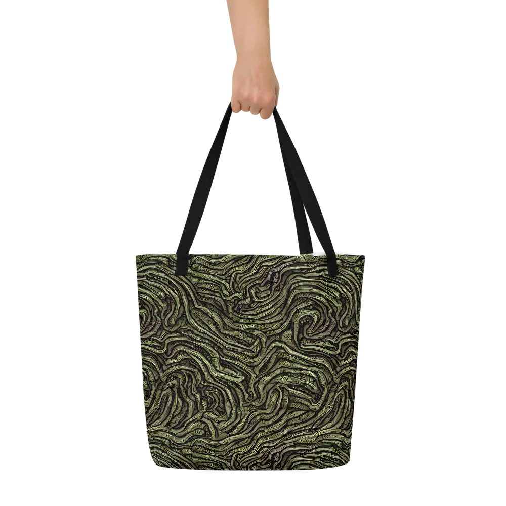 Moss Current on Large Tote Bag W/ Pocket — Front