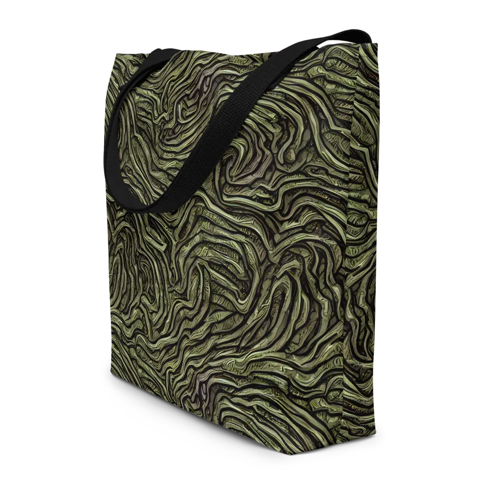 Moss Current on Large Tote Bag W/ Pocket — Front