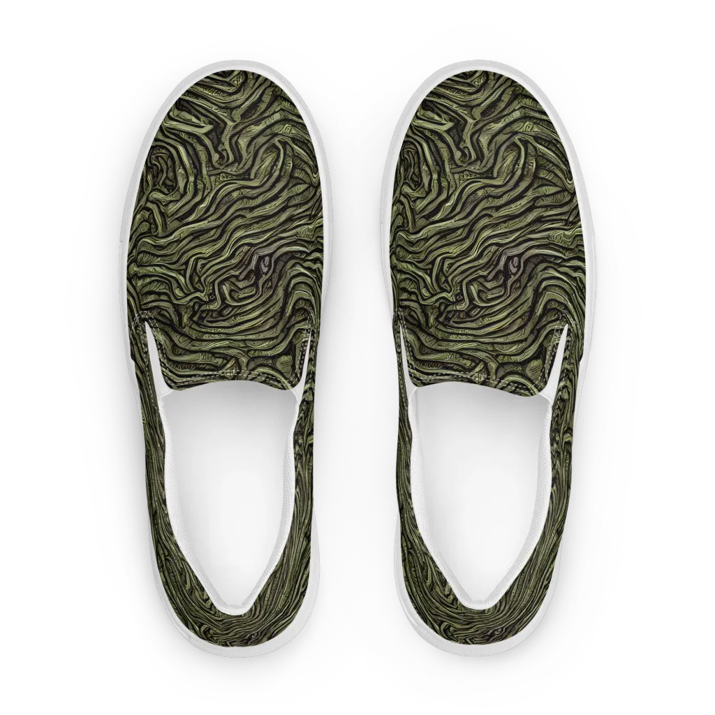 Moss Current on Women's Slip-On Canvas Shoes — Front