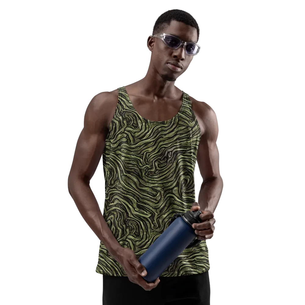 Moss Current on Men's Tank Top — Front