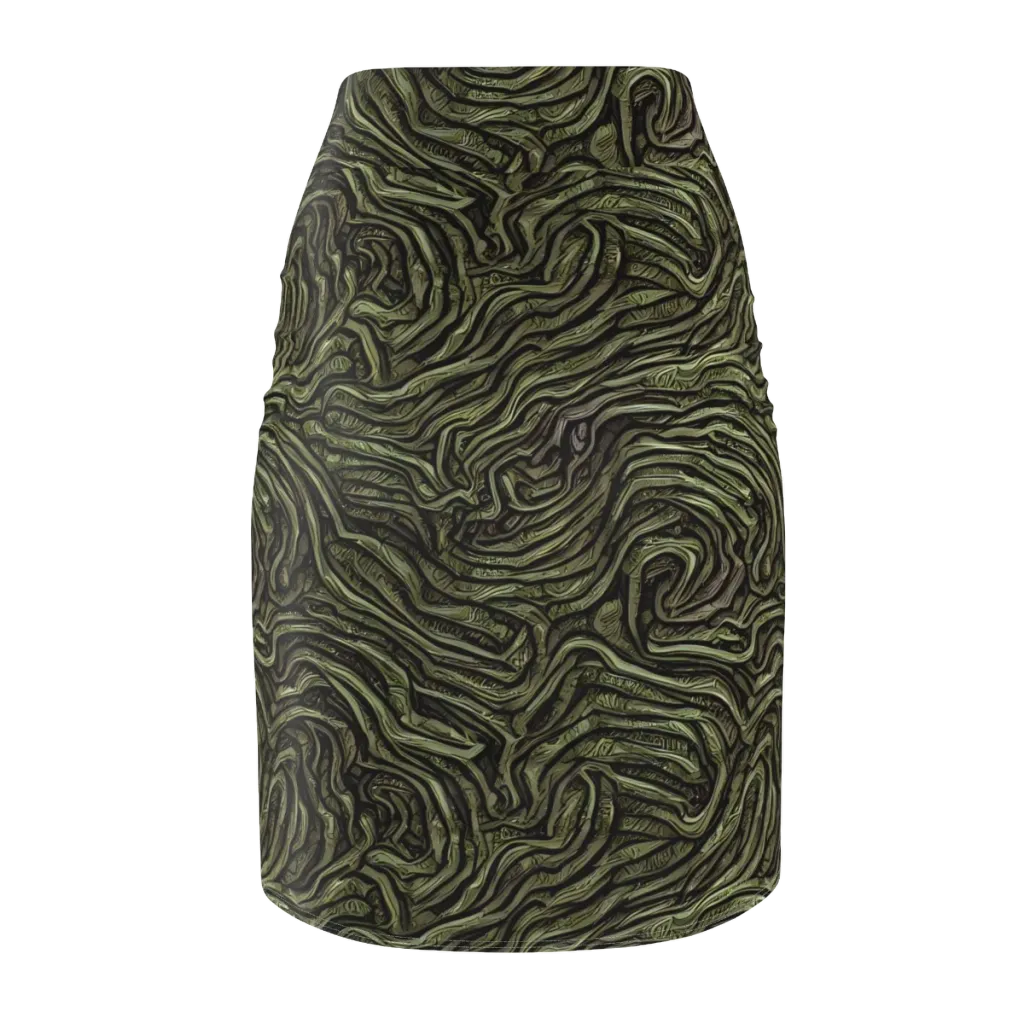 Moss Current on Pencil Skirt — Back