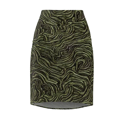Moss Current on a Pencil Skirt