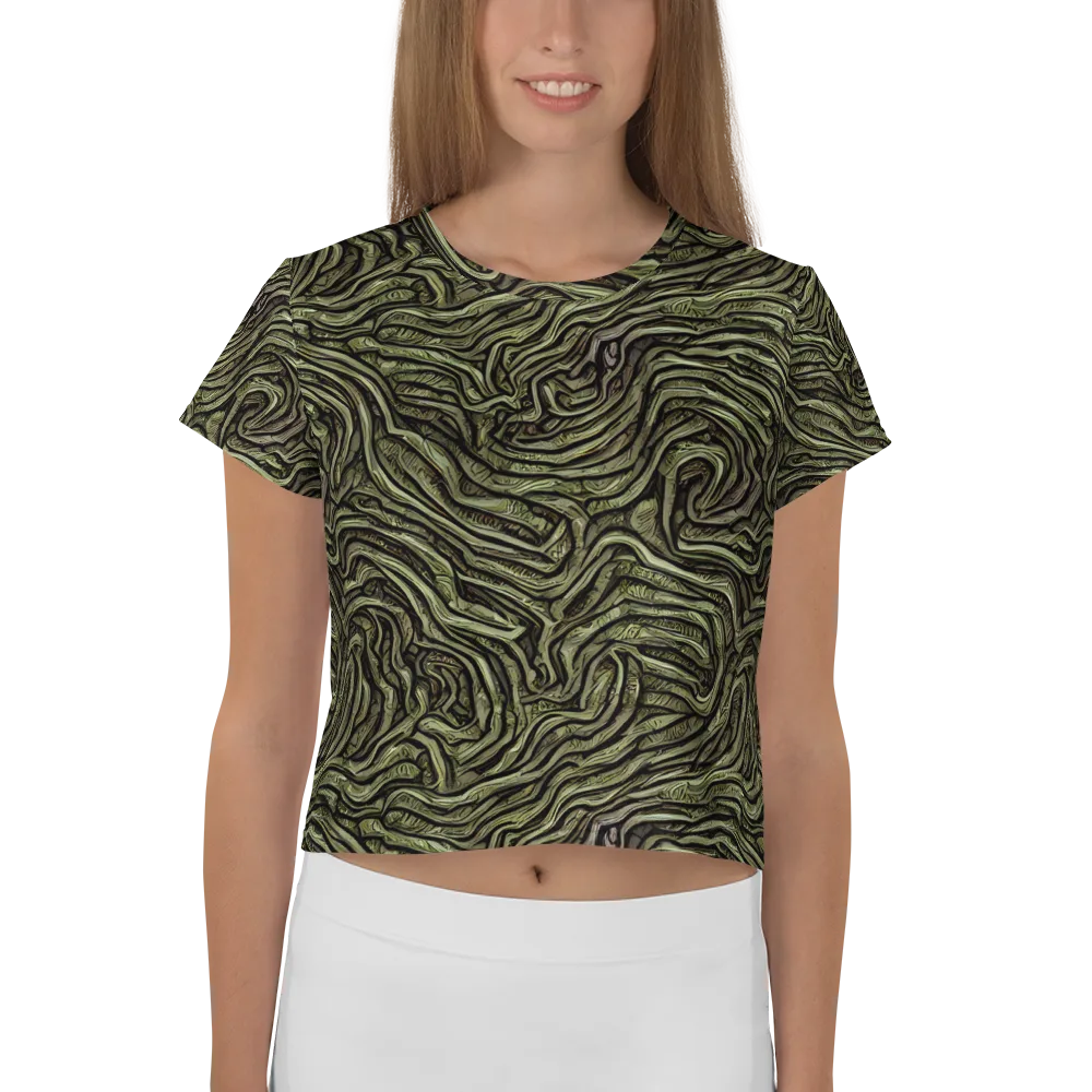 Moss Current on Crop Tee — Front