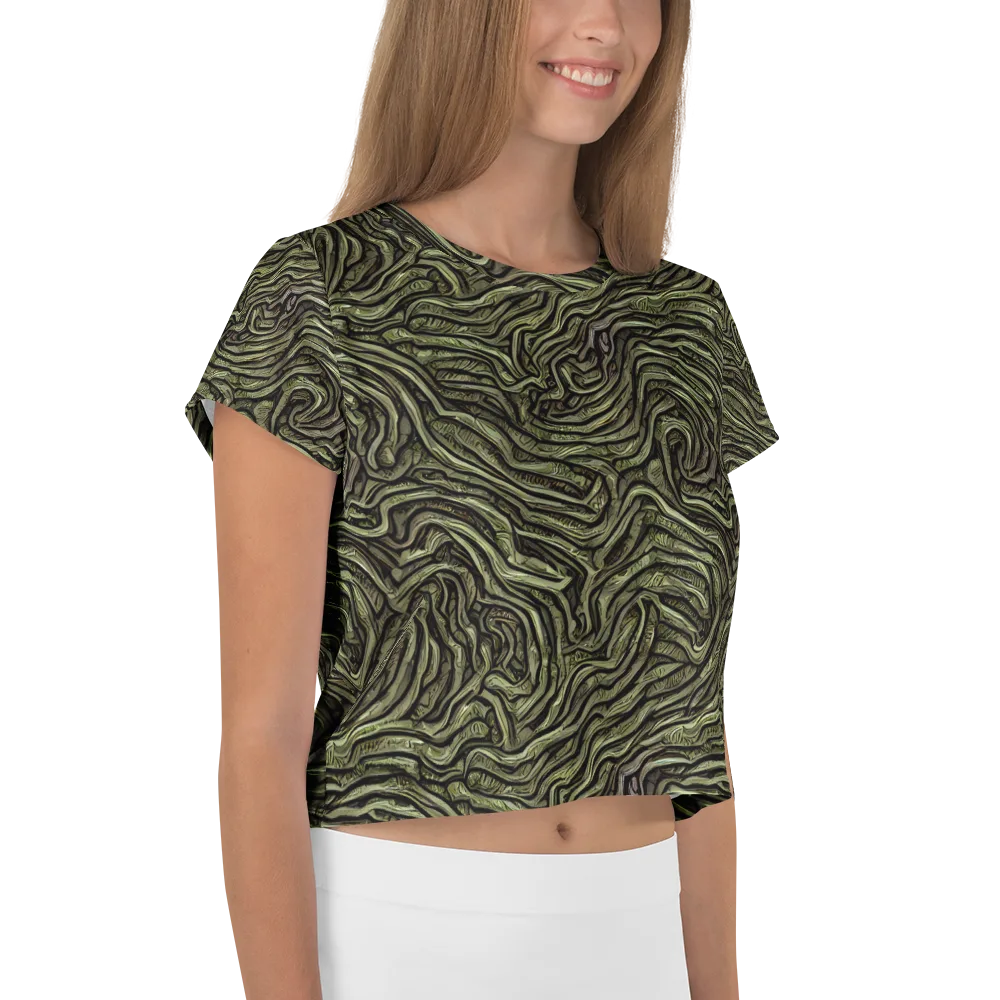 Moss Current on Crop Tee — Right