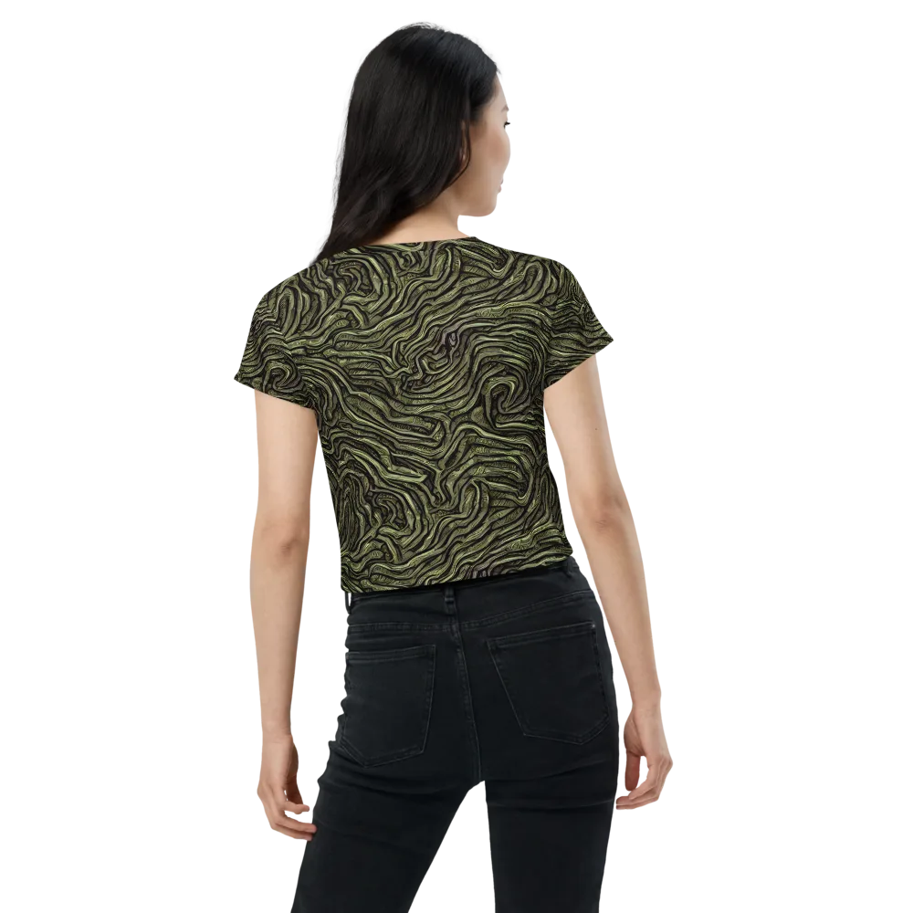 Moss Current on Crop Tee — Back