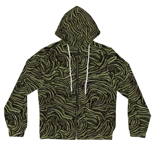 Moss Current on a Women's Full-Zip Hoodie