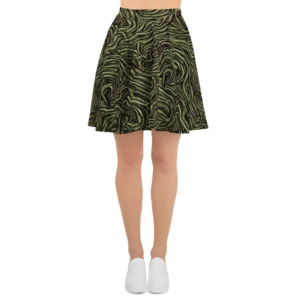 Moss Current on Skater Skirt — Front