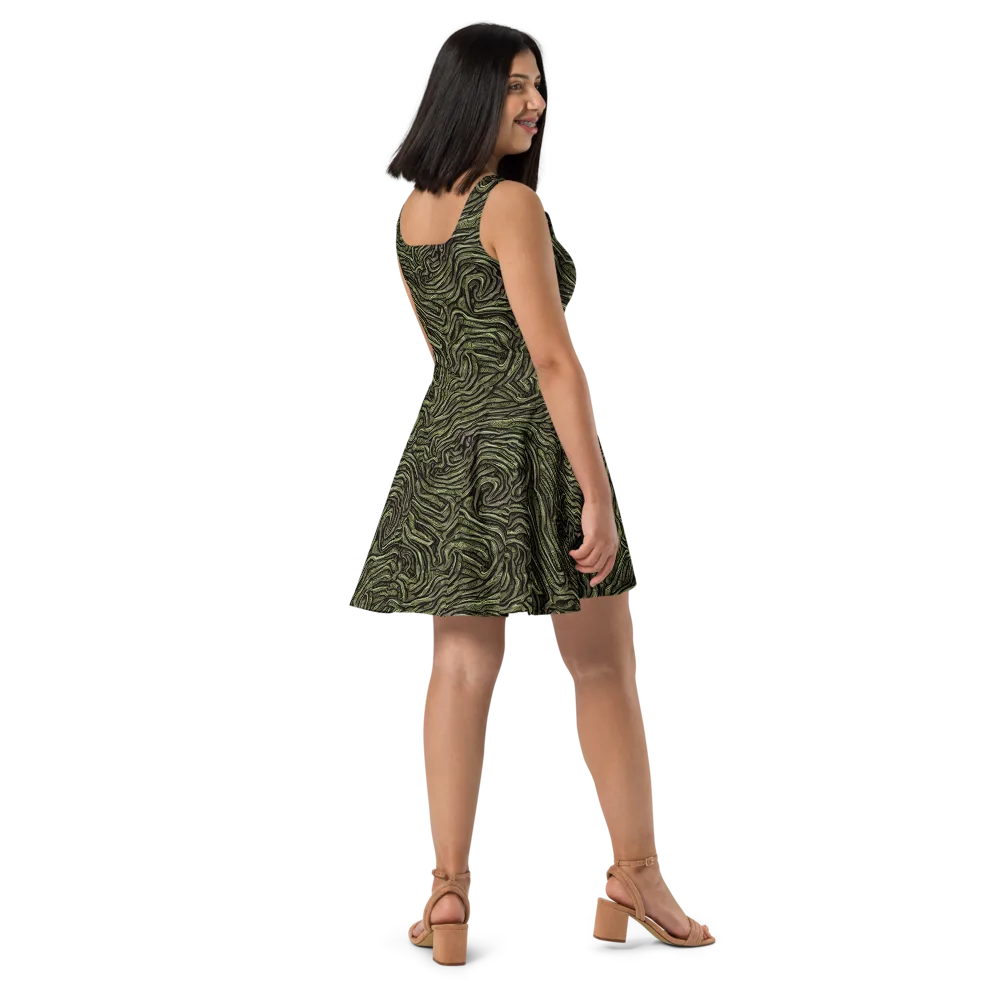 Moss Current on Skater Dress — Right