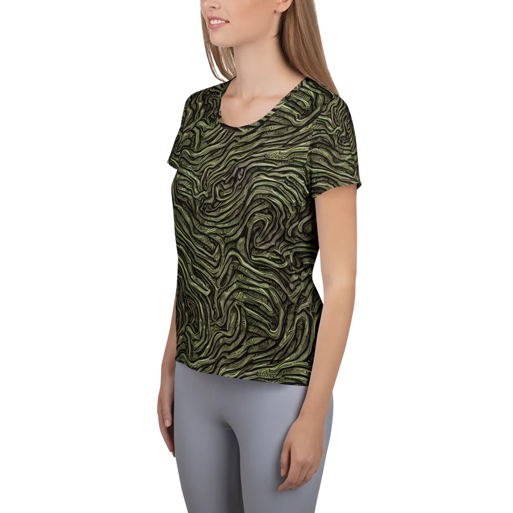 Moss Current on Women's Athletic T-Shirt — Left