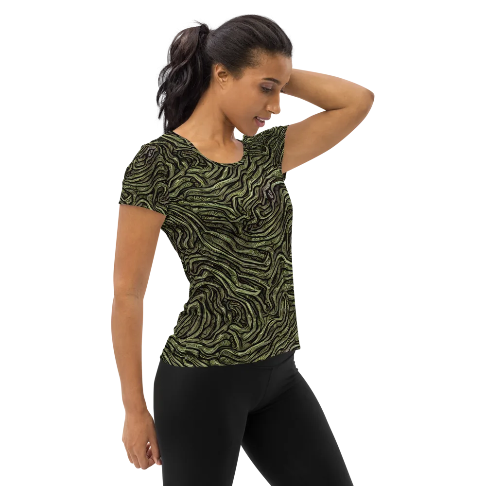 Moss Current on Women's Athletic T-Shirt — Right