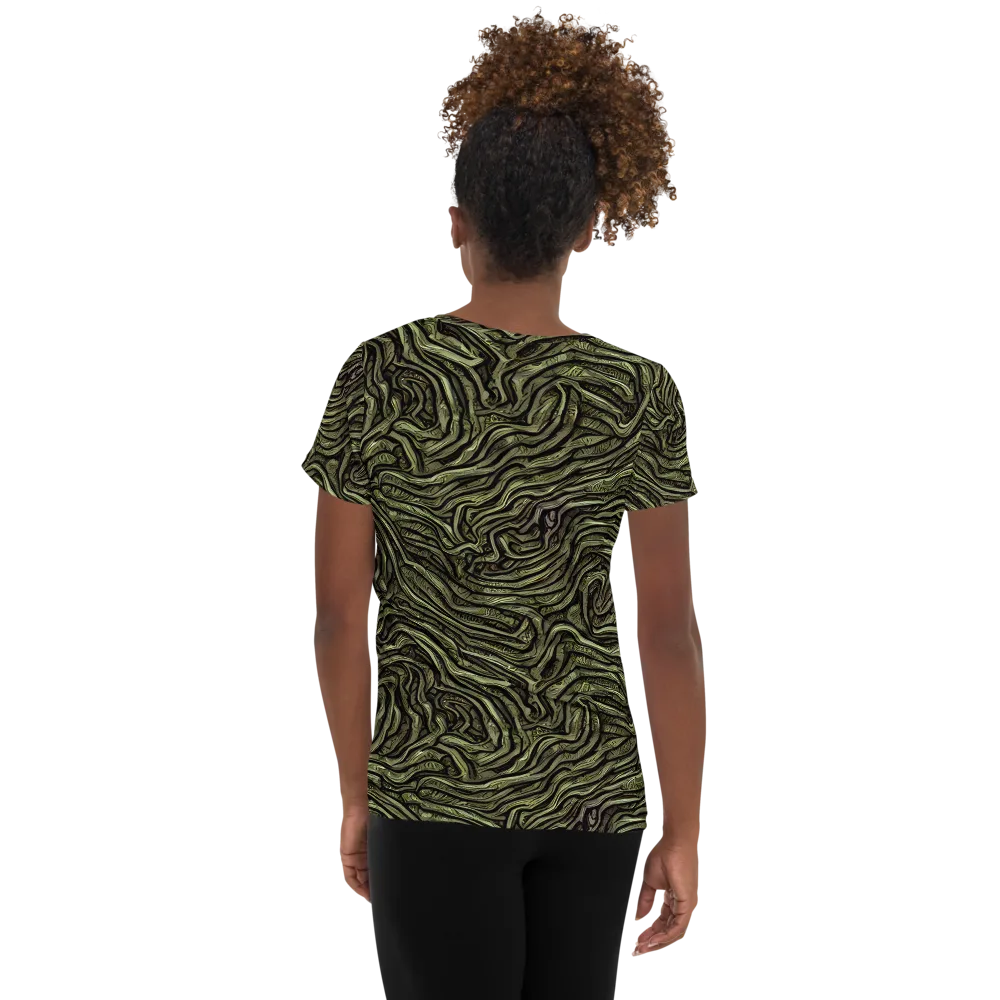 Moss Current on Women's Athletic T-Shirt — Back