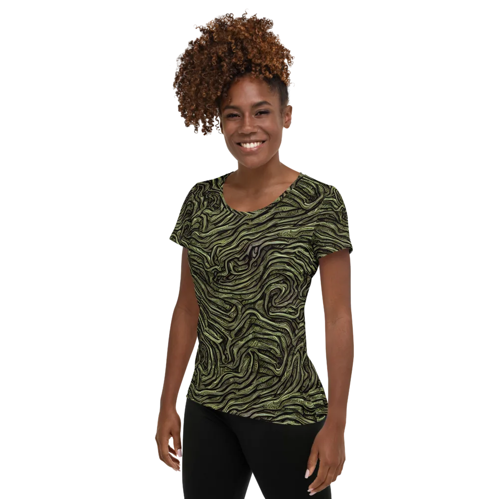 Moss Current on Women's Athletic T-Shirt — Left