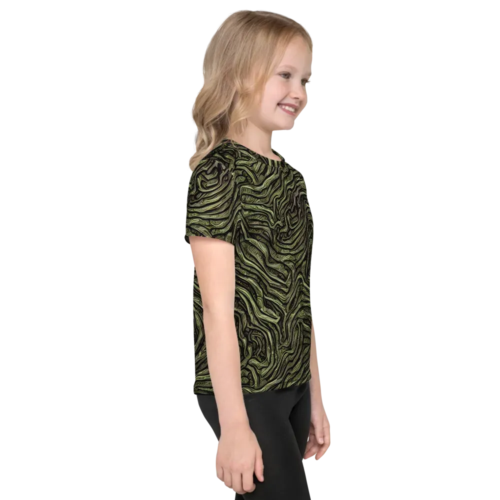 Moss Current on Kids Crew Neck T-Shirt — Right