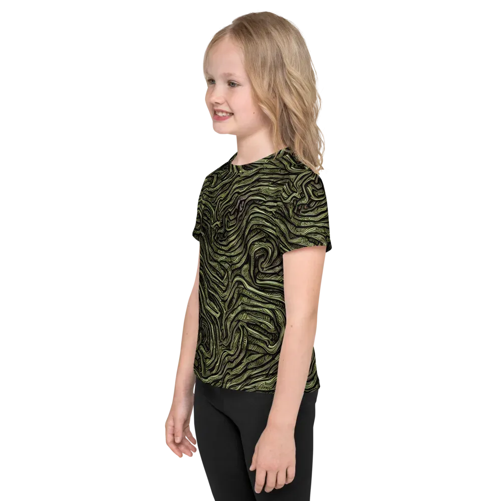 Moss Current on Kids Crew Neck T-Shirt — Left