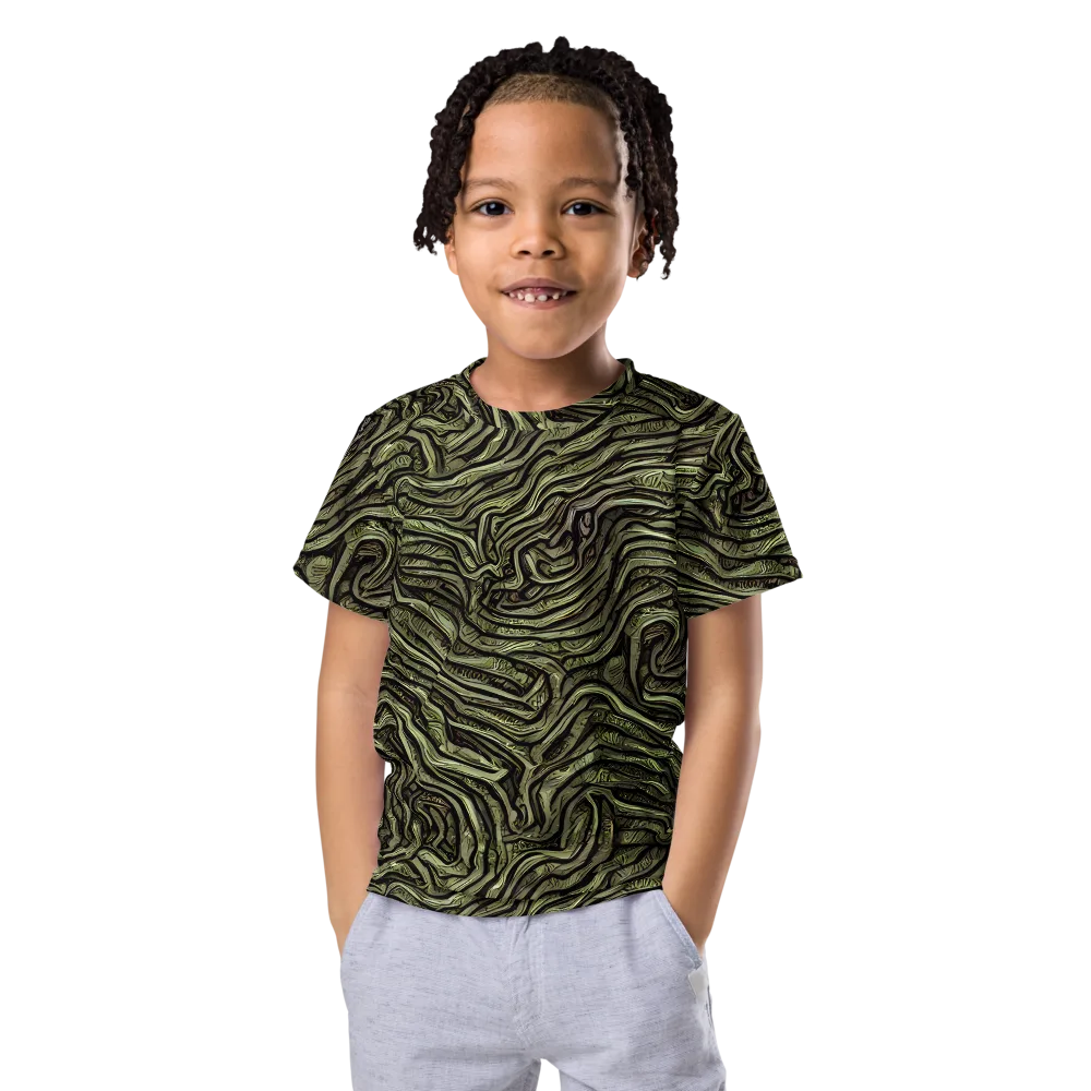 Moss Current on Kids Crew Neck T-Shirt — Front