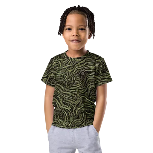 Moss Current on a Kids Crew Neck T-Shirt