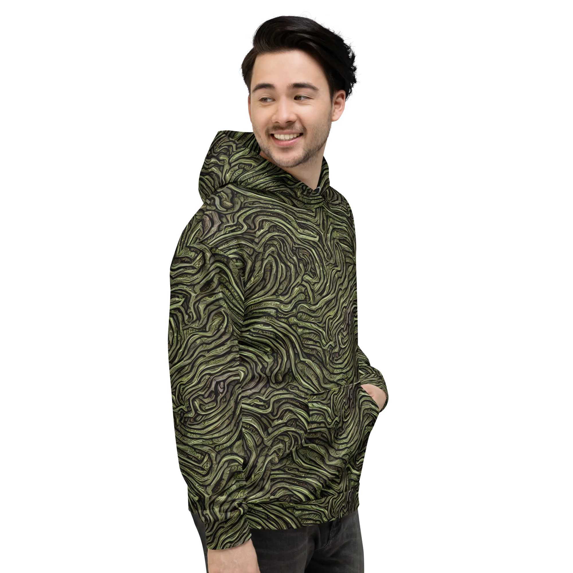 Moss Current on Hoodie — Right