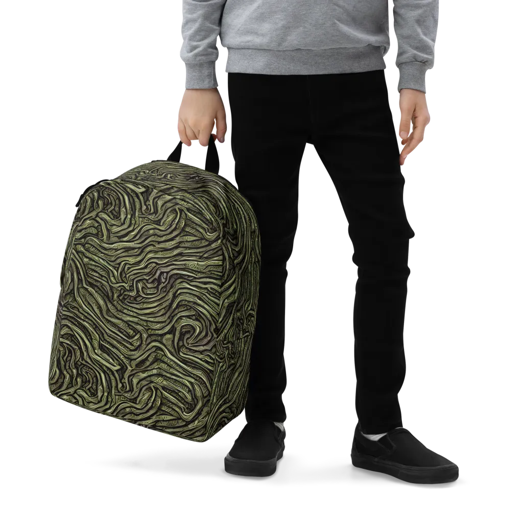 Moss Current on Minimalist Backpack — Zoomed-in