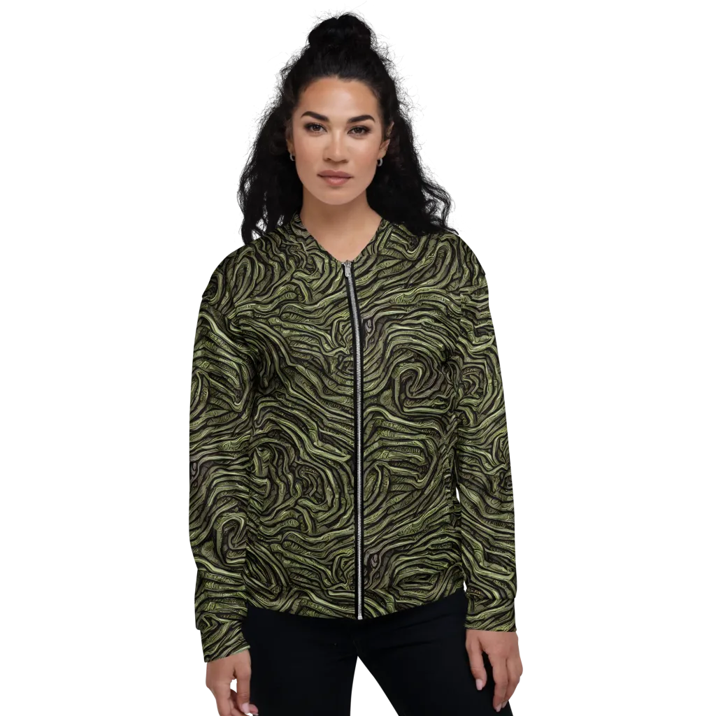 Moss Current on Bomber Jacket — Front