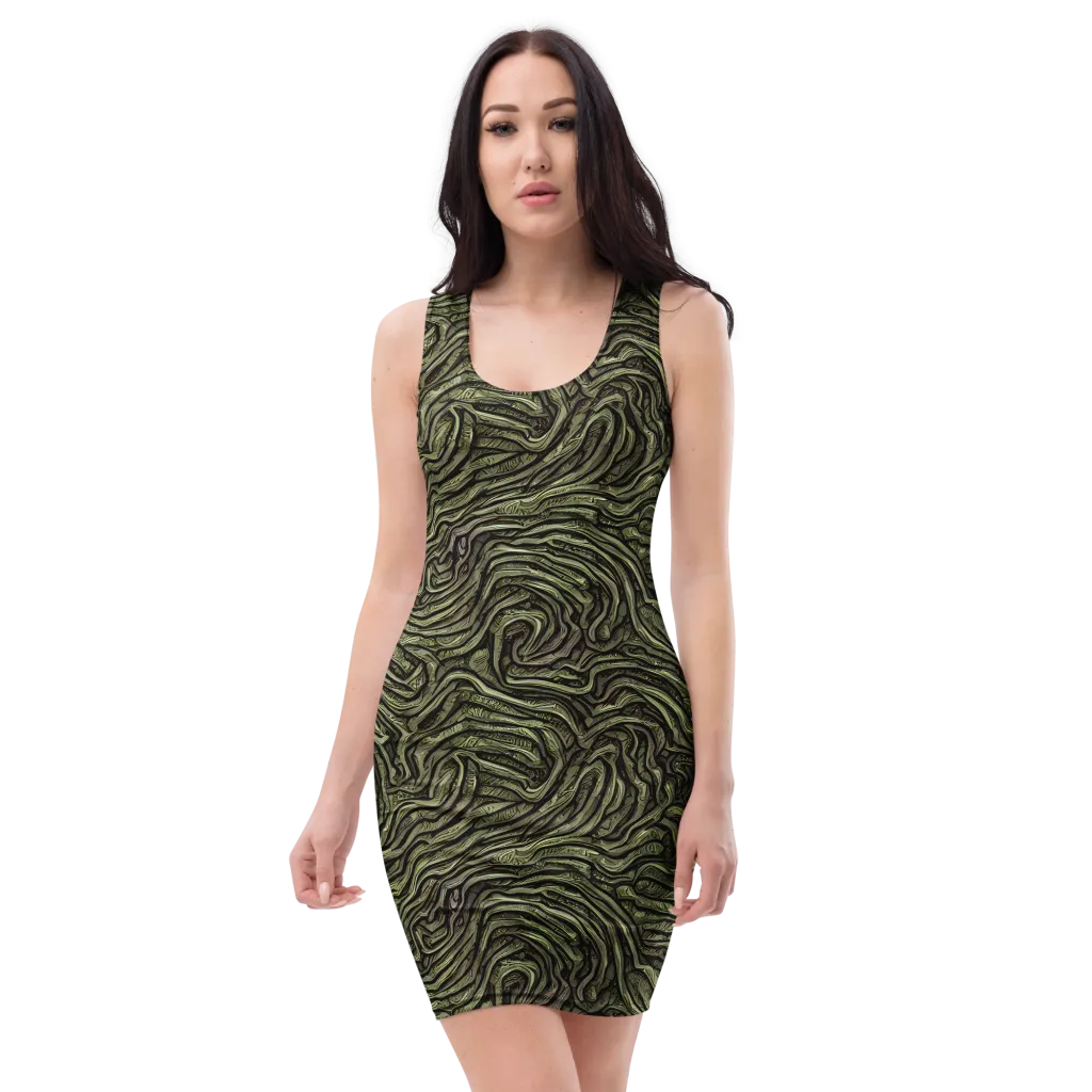 Moss Current on Bodycon Dress — Front
