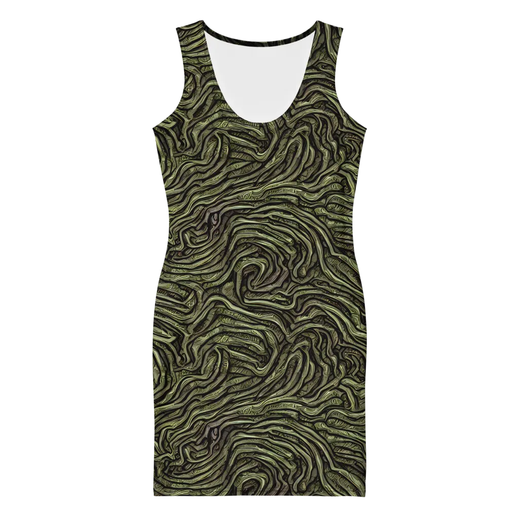 Moss Current on Bodycon Dress — Front