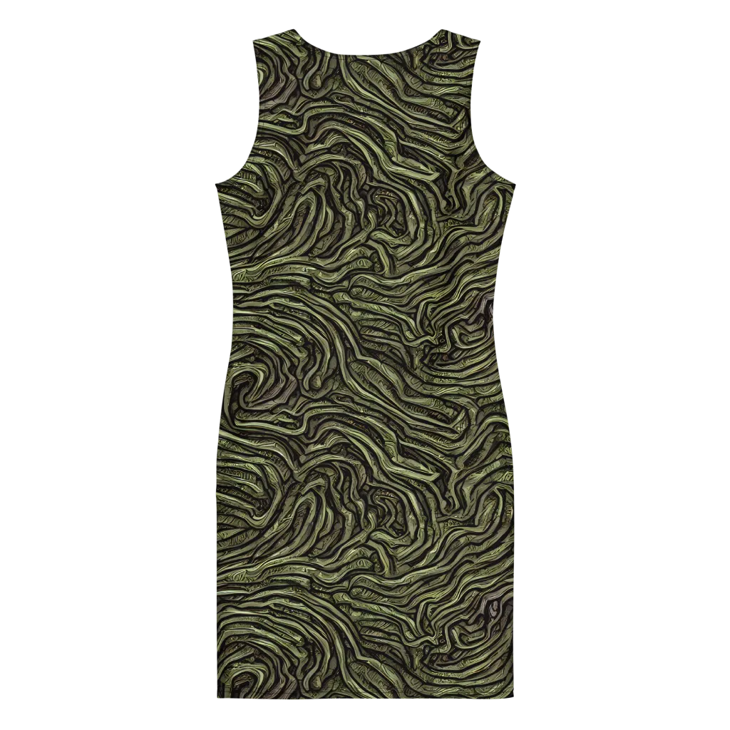 Moss Current on Bodycon Dress — Back