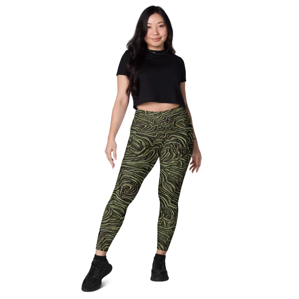 Moss Current on Leggings with Pockets — Front