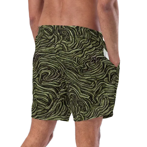 Moss Current on a Swim Trunks