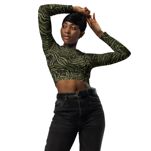 Moss Current on a Long Sleeve Crop Top