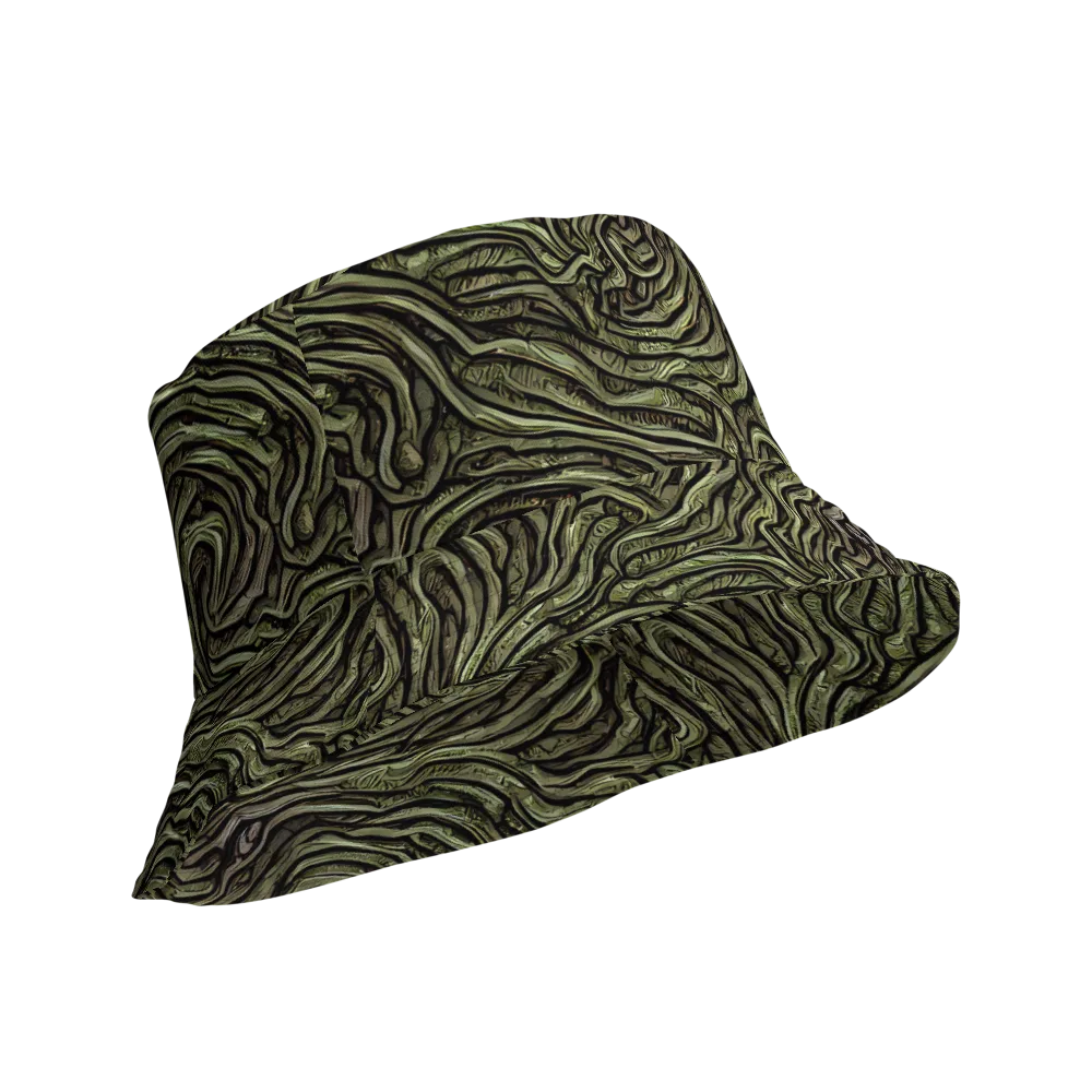 Moss Current on Reversible Bucket Hat — Product details Outside