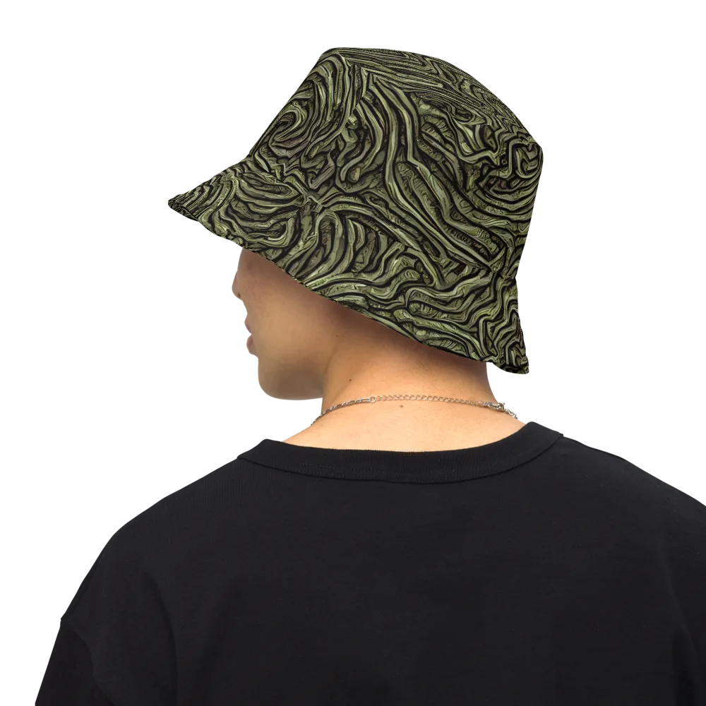 Moss Current on Reversible Bucket Hat — Back Inside
