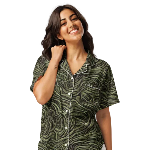 Moss Current on a Women's Short Sleeve Pajama Top