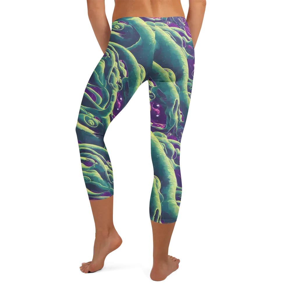 Viridian Flux on Capri Leggings — Back