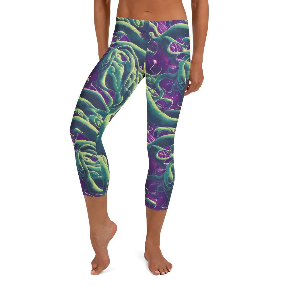 Viridian Flux on Capri Leggings — Front