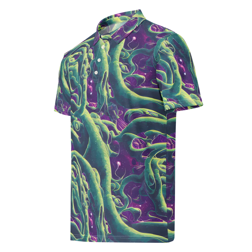 Viridian Flux on Men's Slim Fit Polo Shirt — Left Front