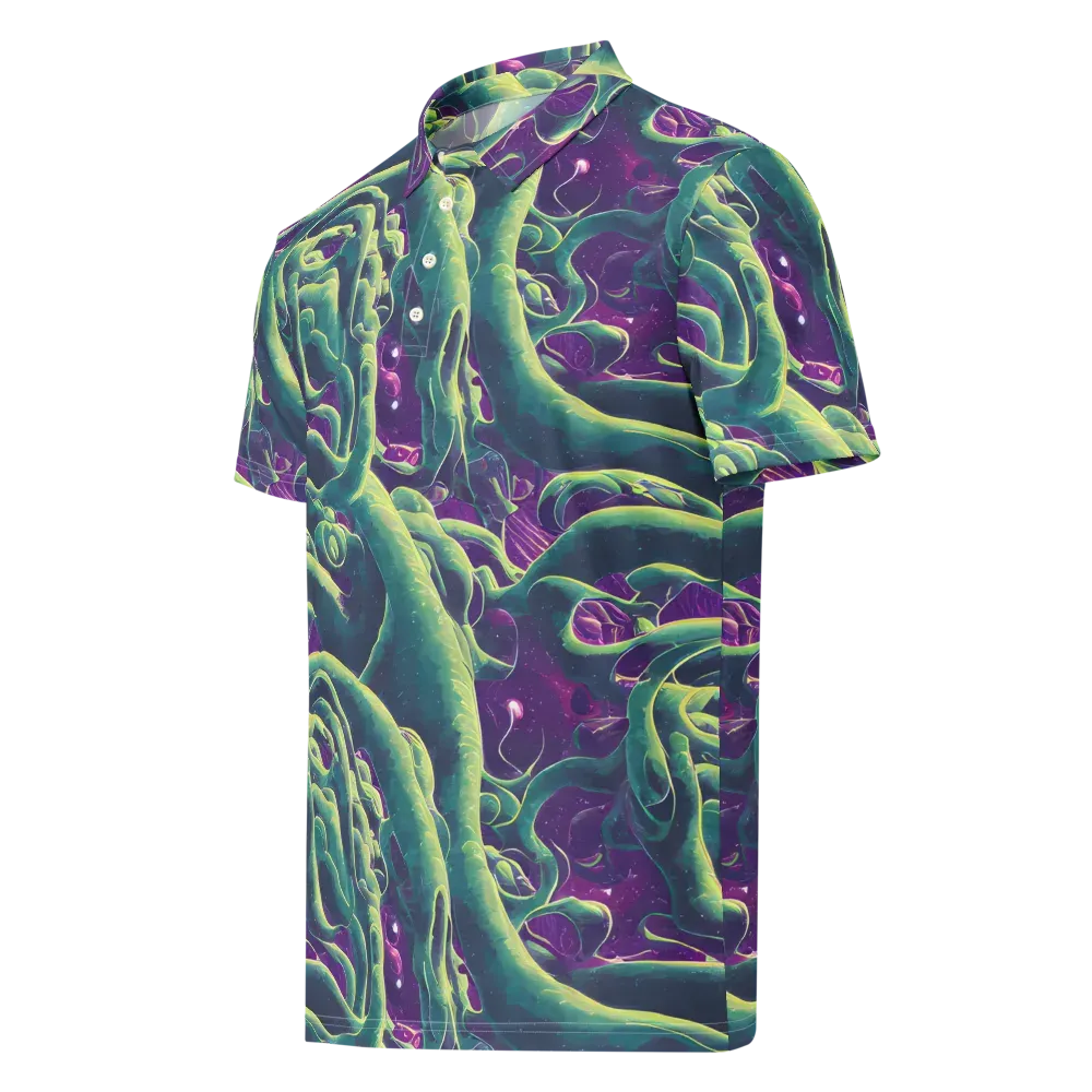 Viridian Flux on Men's Slim Fit Polo Shirt — Left Front