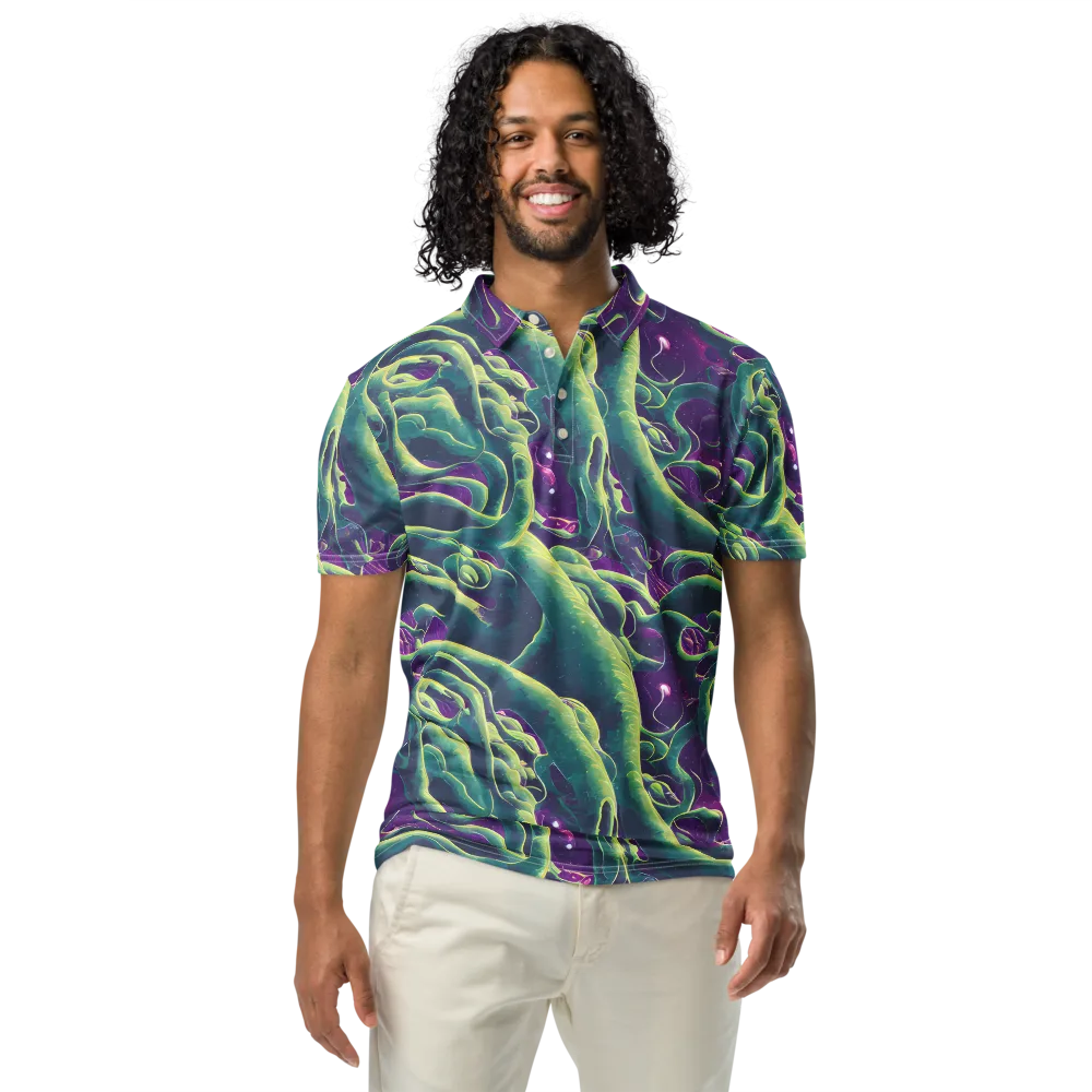 Viridian Flux on Men's Slim Fit Polo Shirt — Front