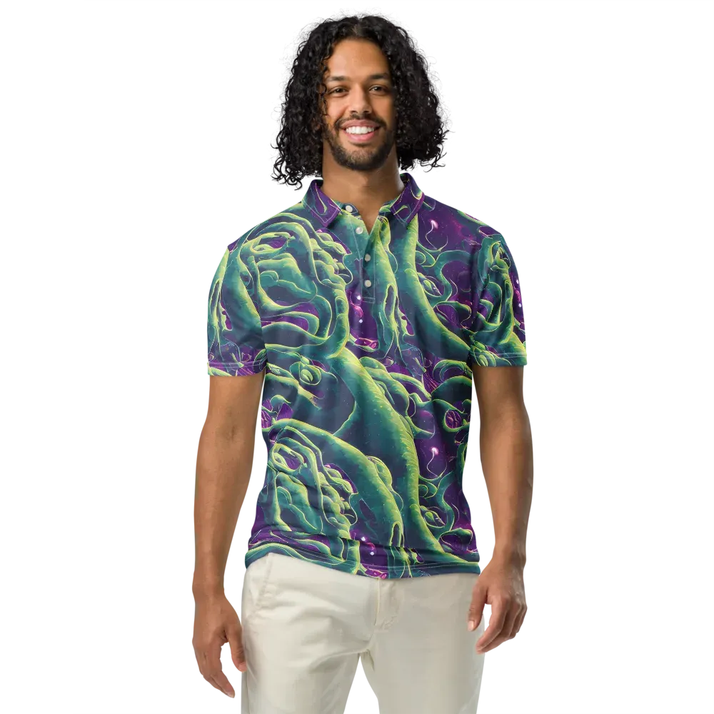 Viridian Flux on Men's Slim Fit Polo Shirt — Front