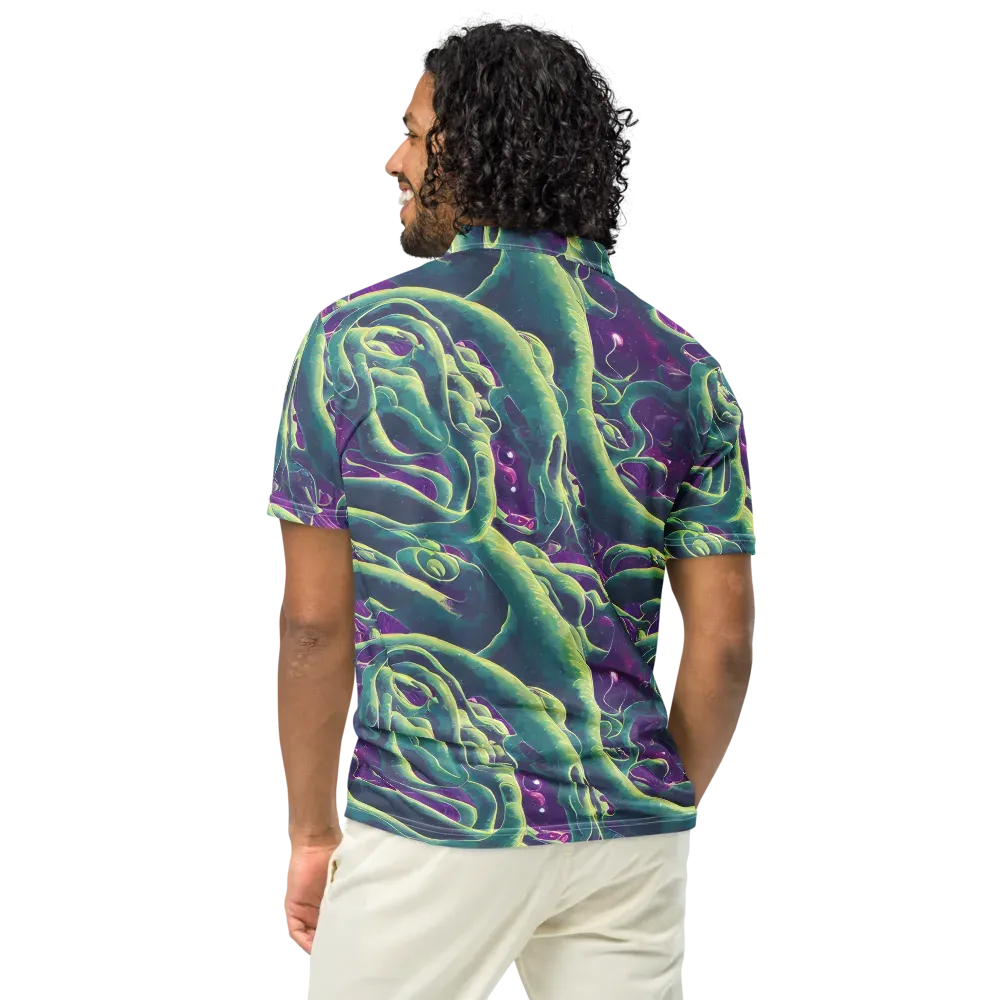 Viridian Flux on Men's Slim Fit Polo Shirt — Back