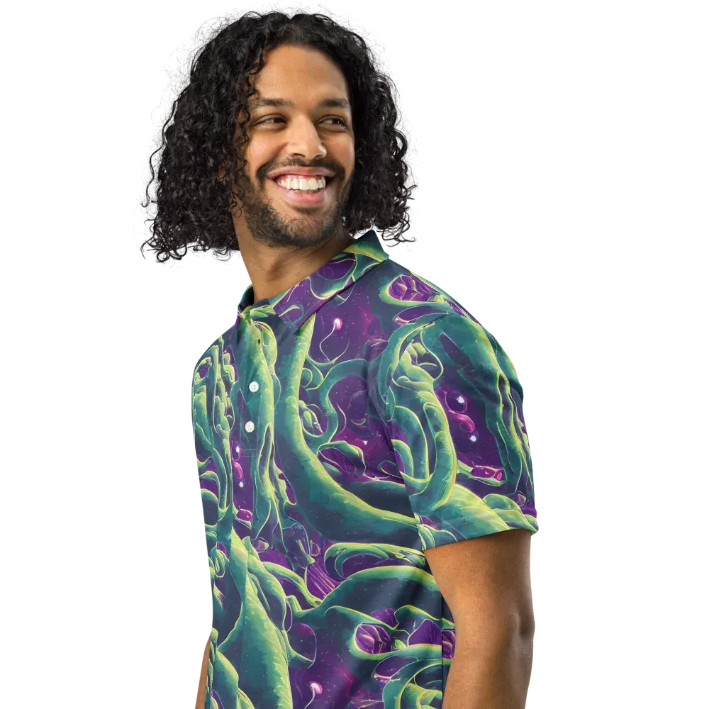 Viridian Flux on Men's Slim Fit Polo Shirt — Left Front