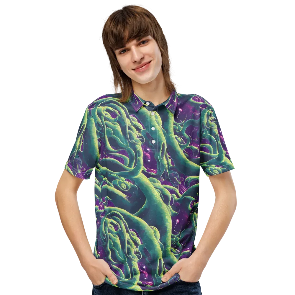 Viridian Flux on Men's Slim Fit Polo Shirt — Front