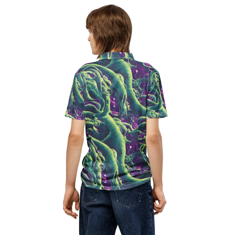 Viridian Flux on Men's Slim Fit Polo Shirt — Back