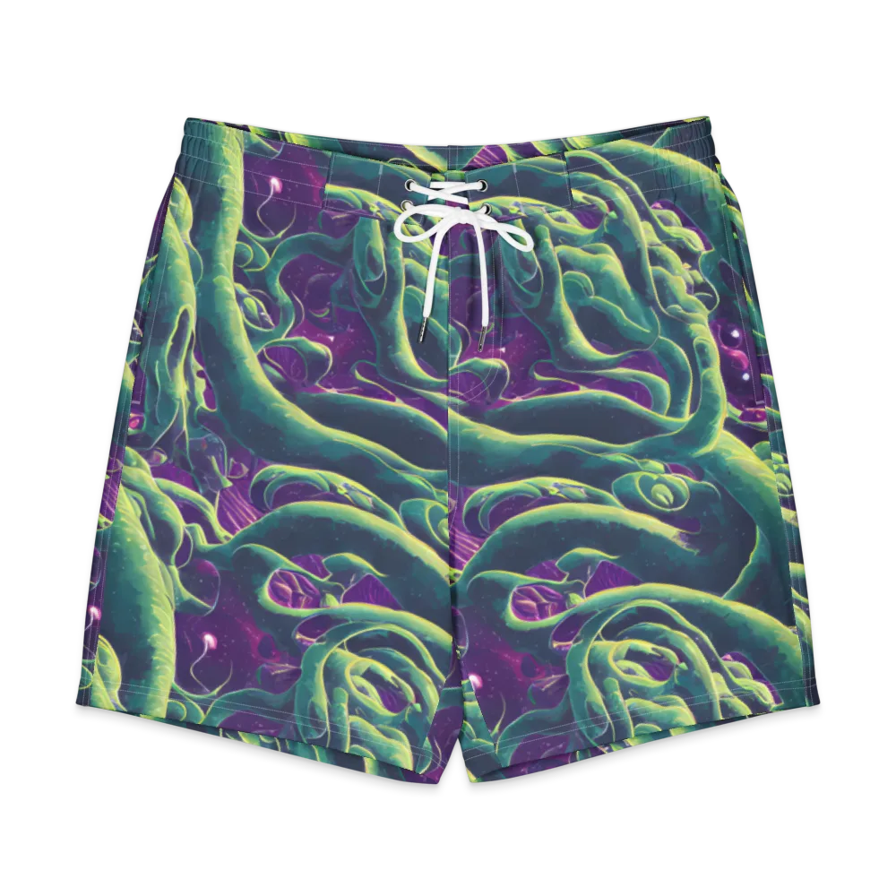Viridian Flux on Men's Board Shorts — Front