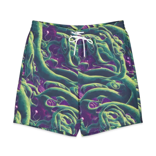 Viridian Flux on a Men's Board Shorts