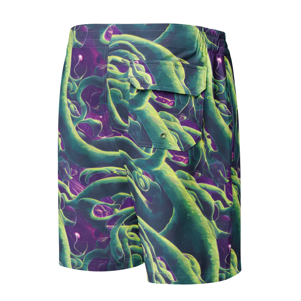 Viridian Flux on Men's Board Shorts — Back