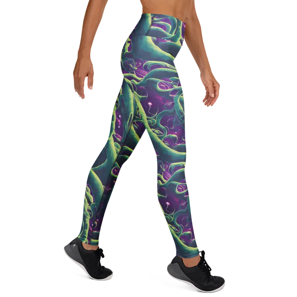 Viridian Flux on Yoga Leggings — Right