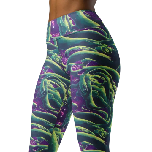Viridian Flux on a Yoga Leggings
