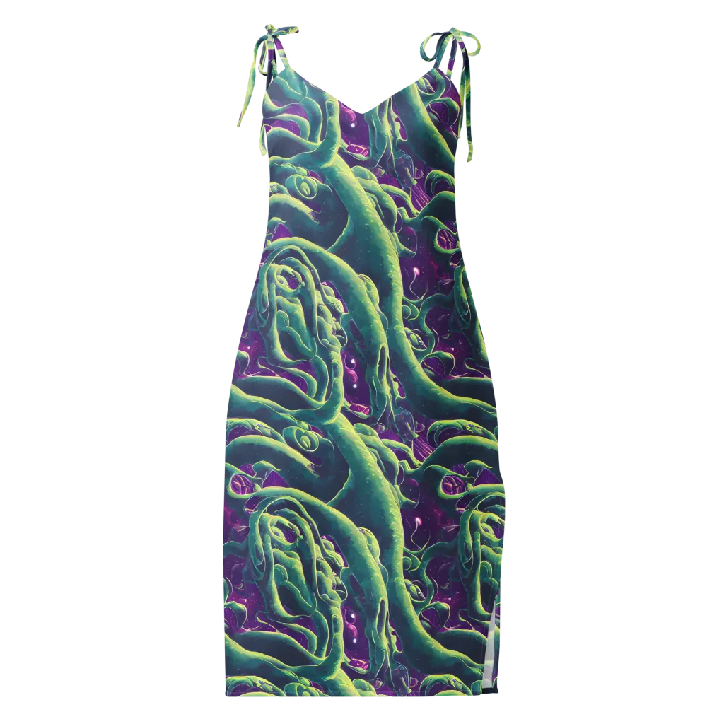 Viridian Flux on Slip Dress — Front